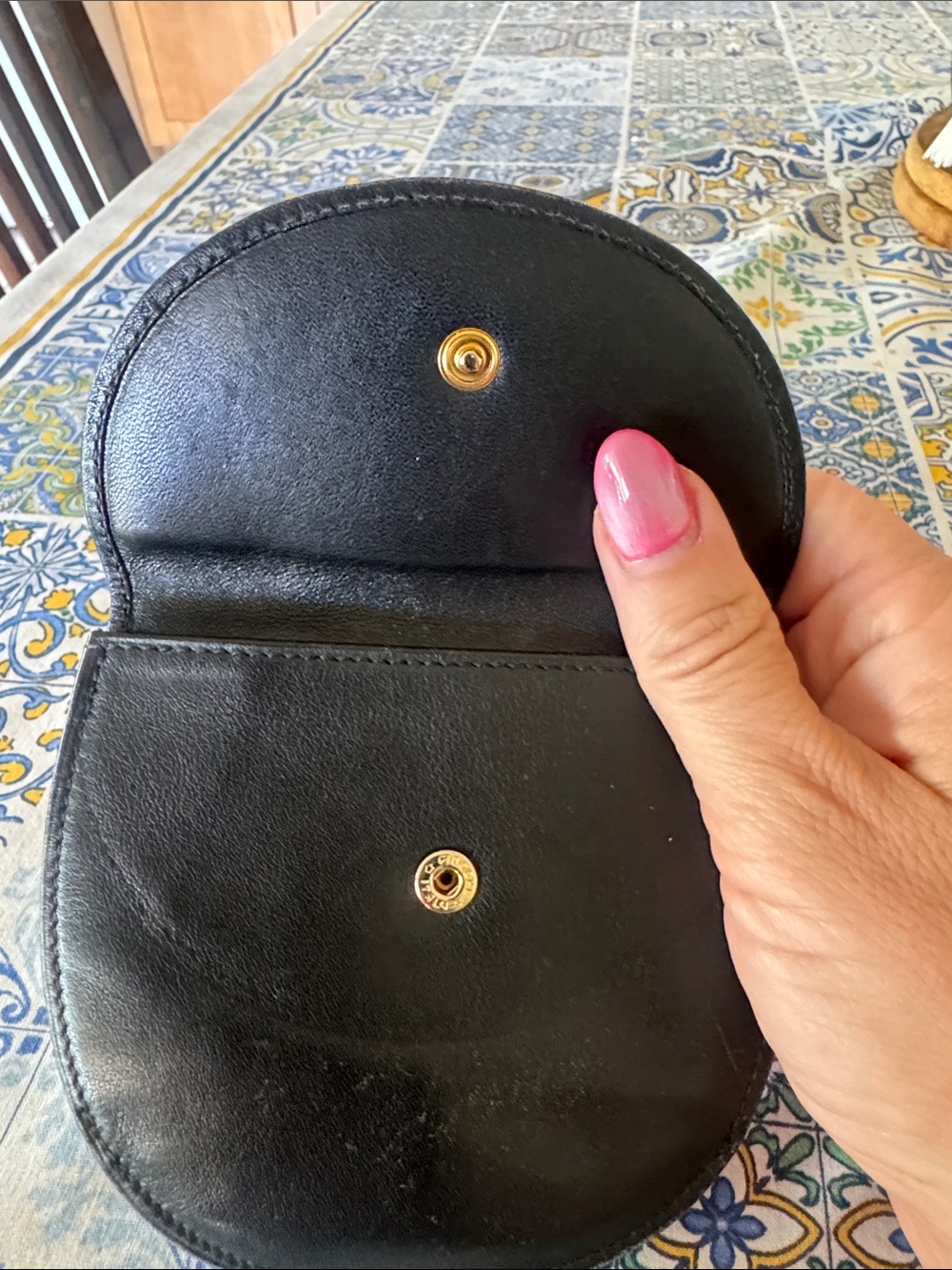 By Paloma Picasso Black Leather Coin Purse Card Holder Made in Italy - Picture 5 of 6